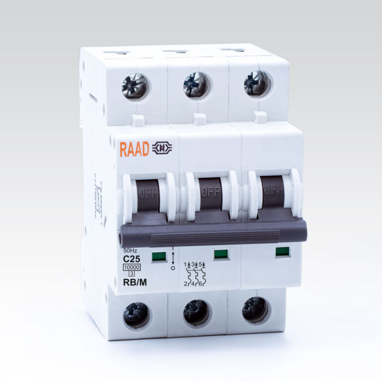 کلید مینیاتوری 3 پل 25 آمپر | 10 کیلوآمپر | AC | تیپ C