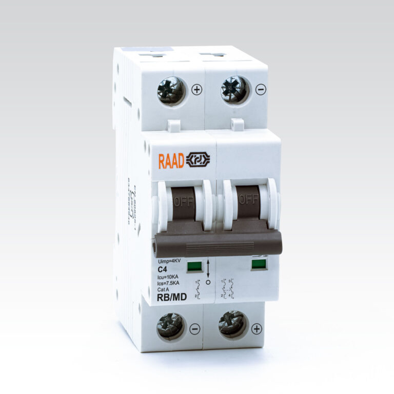 کلید مینیاتوری 2 پل 4 آمپر | 10 کیلوآمپر | DC | تیپ C